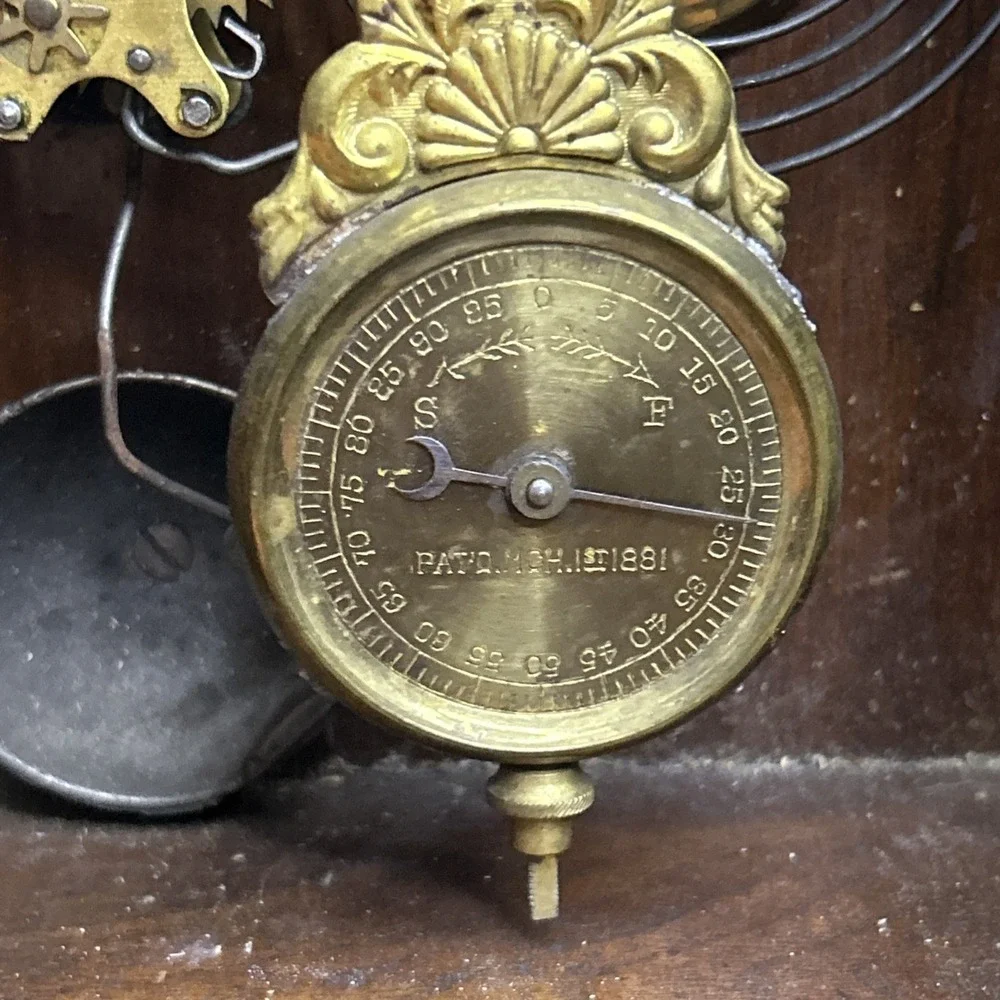 Antique Victorian Walnut Gingerbread Parlor Clock Open Escapement Alarm 1880s